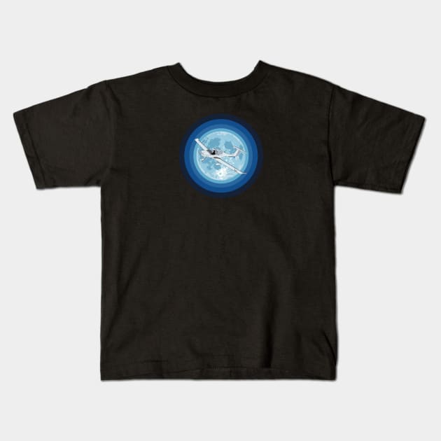 Diamond DA40 Night Flight Kids T-Shirt by Kassi Skye